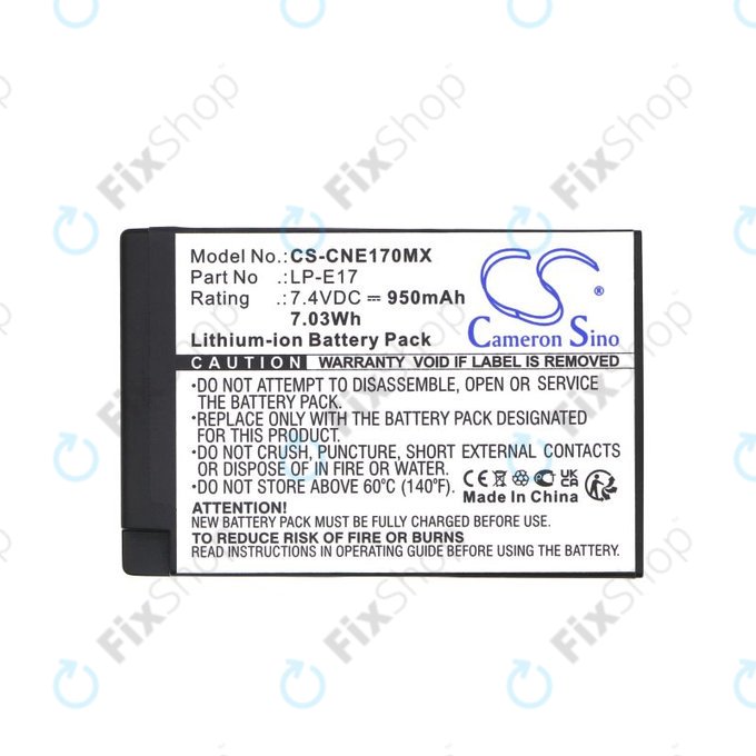 Baterie pentru Canon EOS, 950mAh, Li-Ion, 7.4V, LP-E17, HQ