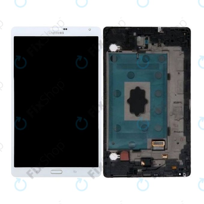 Samsung Galaxy Tab S 8.4 T705 - Ecran LCD + Sticlă Tactilă + Ramă (Dazzling White) - GH97-16095A Genuine Service Pack