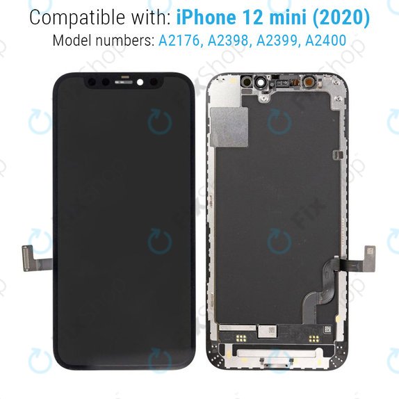 Ecran pentru iPhone 12 Mini, Sticlă tactilă cu ramă, Refurbished