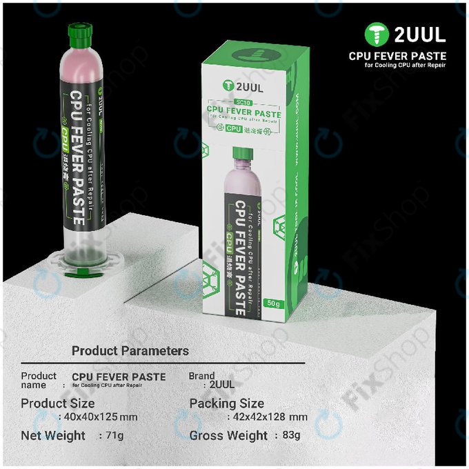 Pastă termoconductoare pentru CPU, 2UUL SC10, 50g