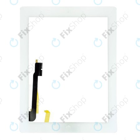 Apple iPad 3, iPad 4 - Sticlă Tactilă + Buton Acasă (White)