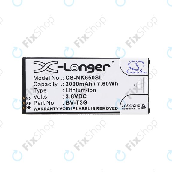 Baterie pentru Nokia Lumia 650, 2000mAh, Li-Ion, 3.8V, BV-T3G, HQ