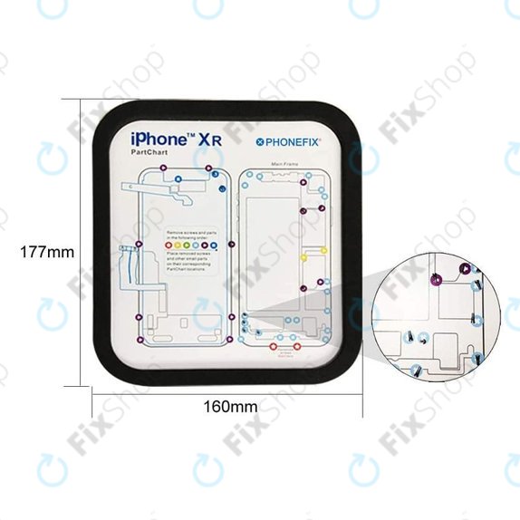 Organizator magnetic de șuruburi cu diagramă (iPhone 6 - 11 Pro Max)
