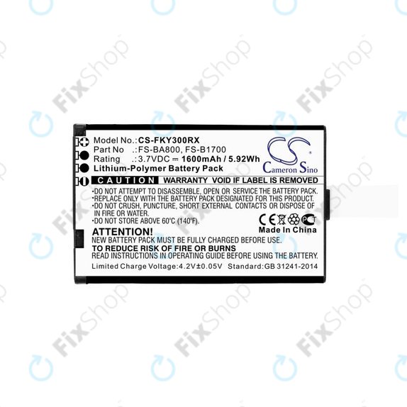 Baterie pentru Flysky FA605, FS-GT2B, FS-I10, 1600mAh, Li-Pol, 3.7V, FS-BA800, HQ