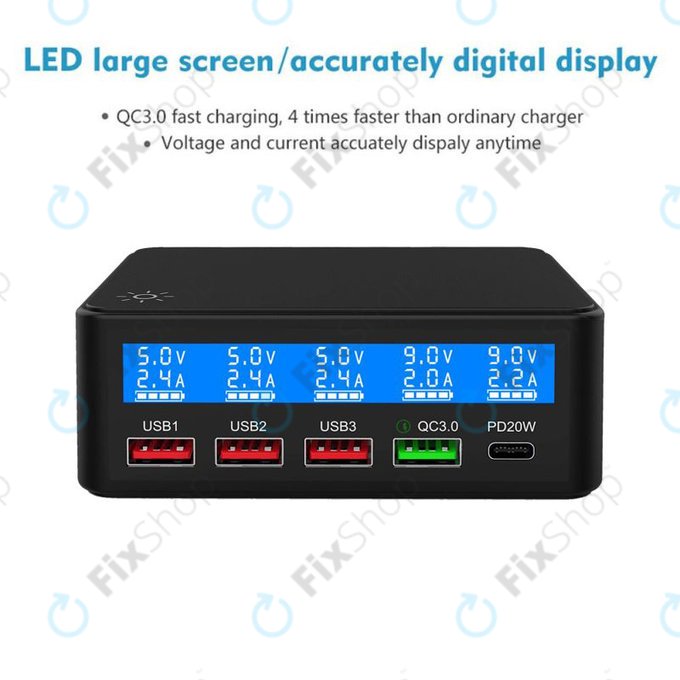 FixPremium - Statie de incarcare USB (USB 2.0, USB 3.0, USB-C)