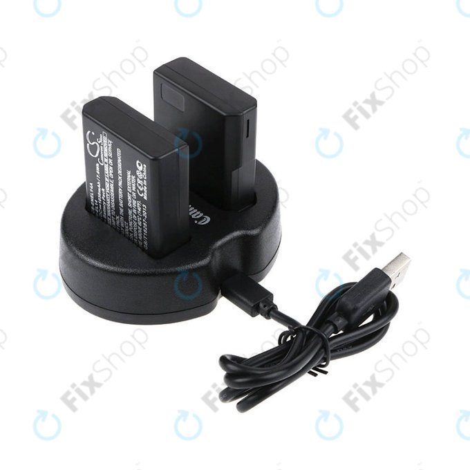 2 baterii cu încărcător pentruNikon Coolpix P7000, P7700, D3100, D3200, D5100, 1030mAh, Li-Ion, 7.4V, EN-EL14, HQ