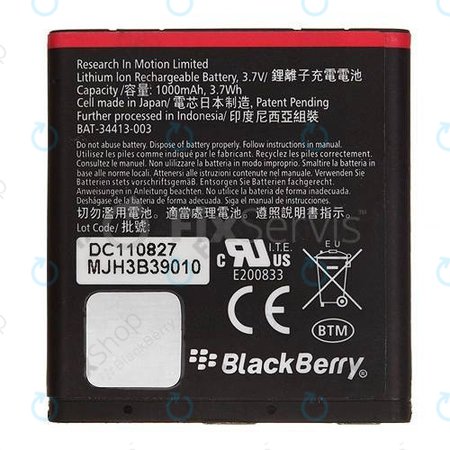 Blackberry Curve 9360, 9350, 9370 - Baterie EM1 1000mAh