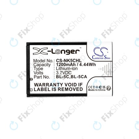 Baterie pentru Nokia 1208, 1110, 2310, 1200mAh, Li-ion, 3.7V, BL-5C, HQ