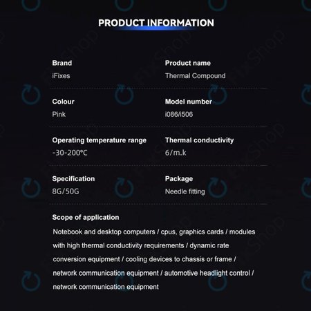 iFixes i506 Pink Performance Thermal Compound - pastă termică pentru telefon/tabletă, 50g