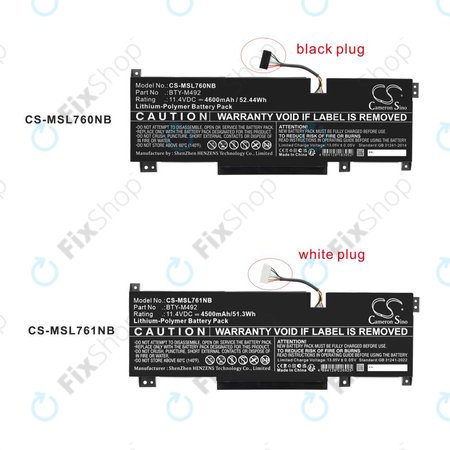Baterie pentru MSI Pulse GL76, Katana GF66, Bravo 15, Crosshair 17, 4600mAh, Li-Pol, 11.4V, BTY-M492, HQ