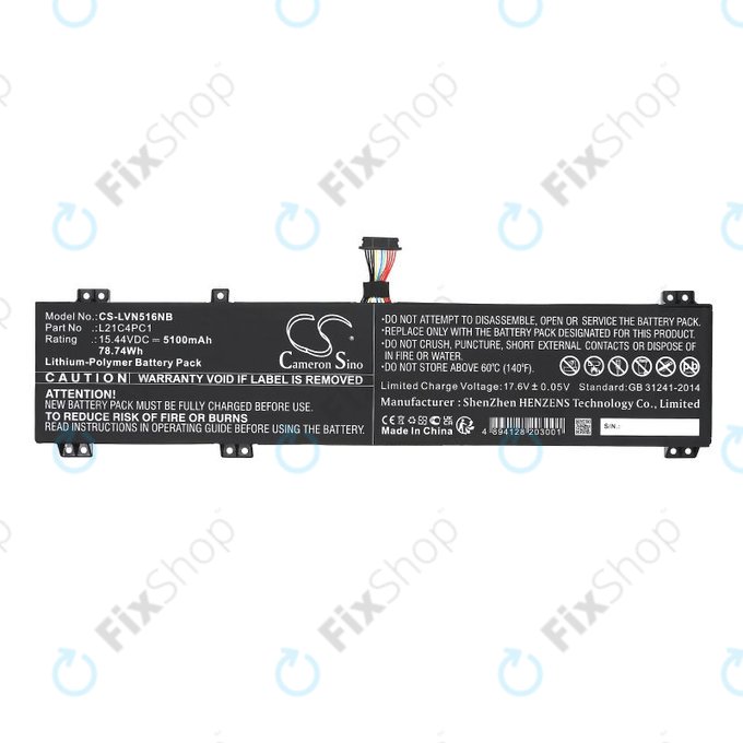 Baterie pentru Lenovo Legion 5 15ARH7H, 82RD0002SB, 5100mAh, Li-Pol, 15.44V, L21C4PC1, HQ