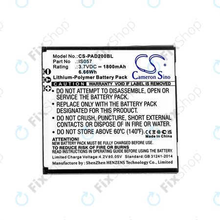 Baterie pentru Pax myPOS D200, D200T, IS275, D200, 1800mAh, Li-Pol, 3.7V, IS057, HQ