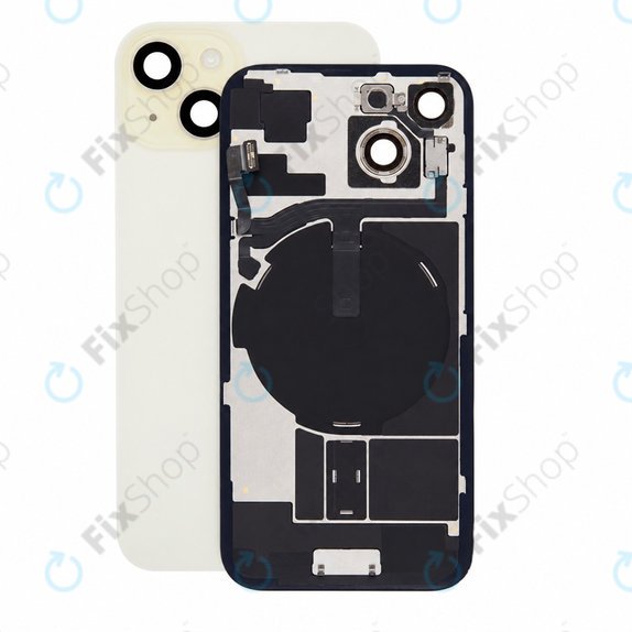 Sticlă carcasă spate pentru iPhone 15, Yellow, Pulled A