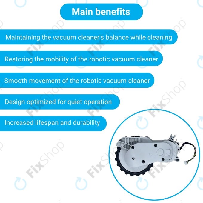 Xiaomi Mijia E10, E12, Mi Robot Vacuum Mop 2 Lite, 2 Pro - Roată cu Motor (Dreapta) (Alb)