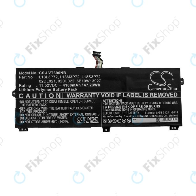Baterie pentru Lenovo ThinkPad X390, Yoga X390, 4100mAh, Li-Pol, 11.52V, 02DL021, HQ