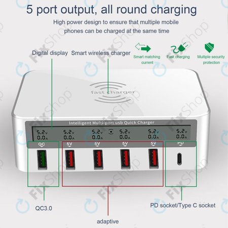 WLX-818F Stație de încărcare de service cu USB 3.0 și USB-C