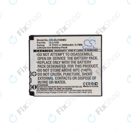 Baterie pentru Kodak PIXPRO SP1, Kodak PIXPRO SP1 HD, 1000mAh, Li-Ion, 3.7V, D-LI106, HQ