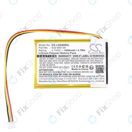 Baterie pentru Logitech G403, G703, G900, G903, 1000mAh, Li-Pol, 3.7V, 533-000130, HQ