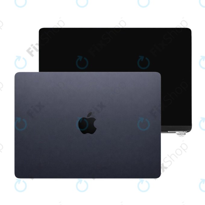 Display LCD pentru MacBook Air 13", A3113 (2024), cu sticlă frontală și capac, Midnight, 661-40281, Genuine Apple