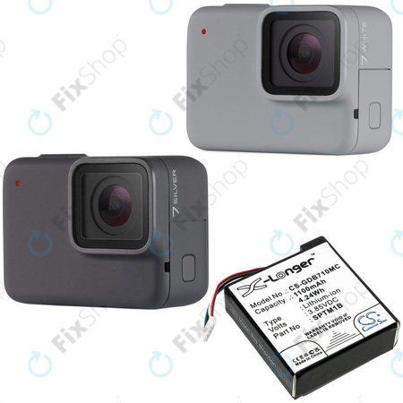 Baterie pentru Gopro Hero 7 Silver, White, 1100mAh, Li-Ion, 3.85V, SPTM1B, HQ