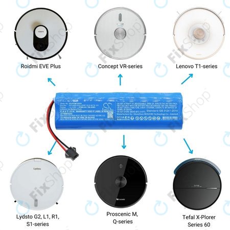 Xiaomi Roidmi EVE Plus, Viomi, Lydsto, Proscenic, Tefal - Baterie NR18650 M26-4S2P, SUN-INTE-181, H18650CH-4S2P Li-Ion 14.4V 6700mAh HQ