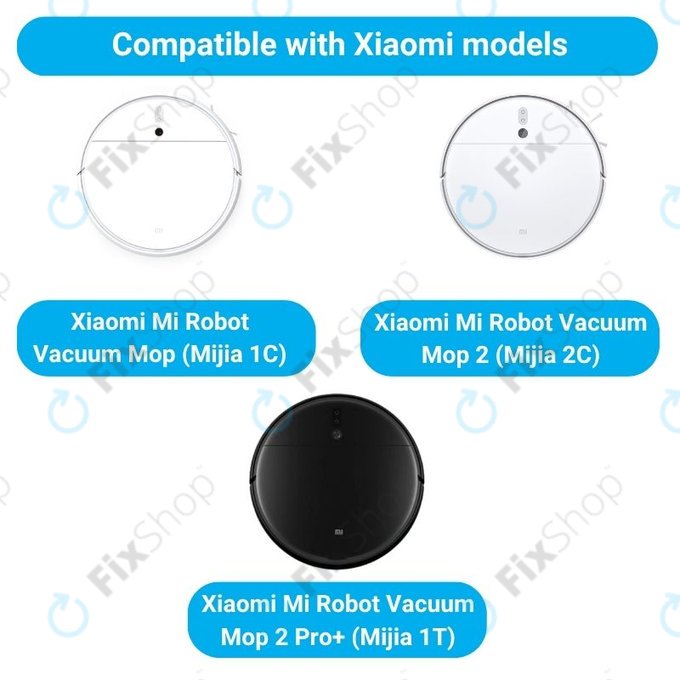 Set de piese de schimb pentru Xiaomi Mi Robot Vacuum Mop (Mijia 1C), 2 (Mijia 2C) 2 Pro+ (Mijia 1T) (1x Perie principală, 2x Filter, 2x Perie laterală)