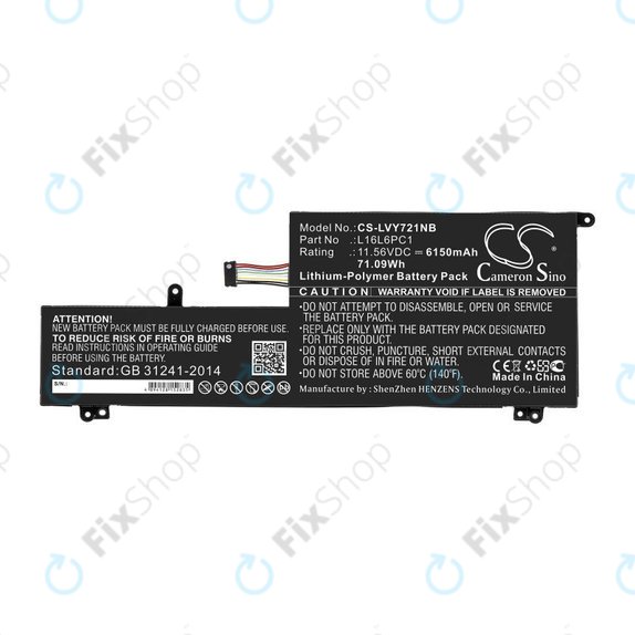Baterie pentru Lenovo Yoga 720-15, 6150mAh, Li-Pol, 11.56V, L16L6PC1, HQ