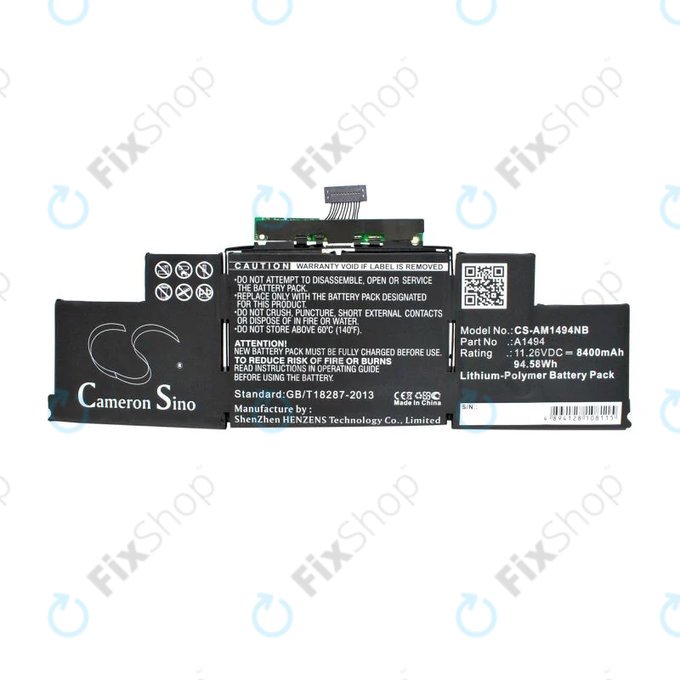 Apple MacBook Pro 15" A1398 (Late 2013 - Mid 2014) - Baterie A1494 8400mAh HQ