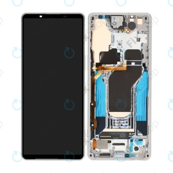 Sony Xperia 1 V - Ecran LCD + Sticlă Tactilă + Ramă (Silver) - A5060571A Genuine Service Pack