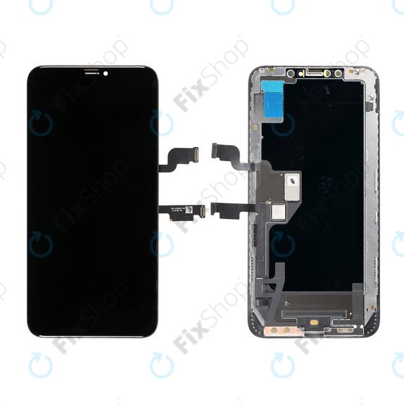 Ecran Hard OLED pentru iPhone XS Max, Sticlă tactilă cu ramă, FixPremium