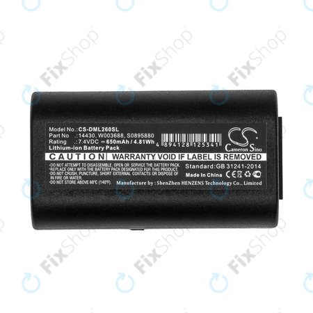 Baterie pentru Dymo 260, 280, 650, 650mAh, Li-Ion, 7.4V, 14430, HQ