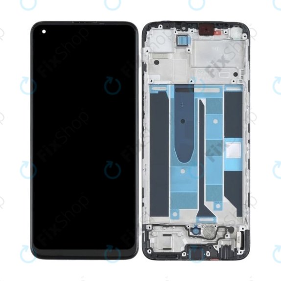 Realme 8 RMX3085 - Ecran LCD + Sticlă Tactilă + Ramă (Cyber Black) OLED