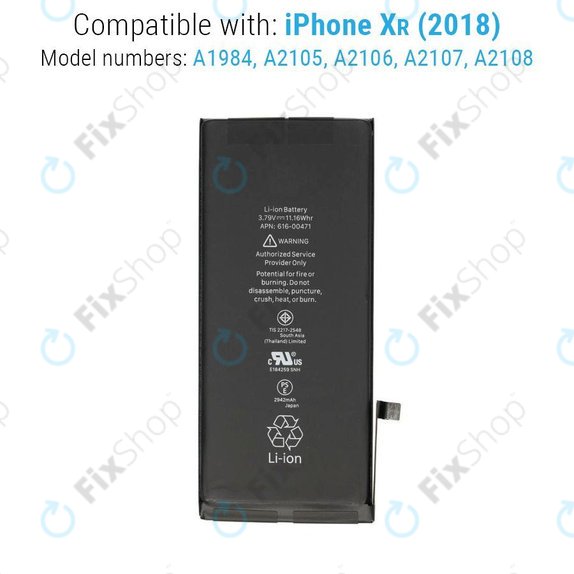 Baterie pentru iPhone XR, 2942mAh, FixPremium