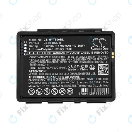 Baterie pentru Honeywell CT50, Dolphin CT60, 4700mAh, Li-Pol, 3.8V, CT50-BSC-B, HQ