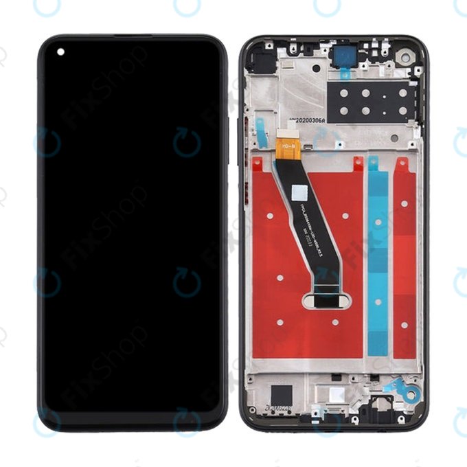Huawei P40 Lite E - Ecran LCD + Sticlă Tactilă + Ramă (Midnight Black) TFT