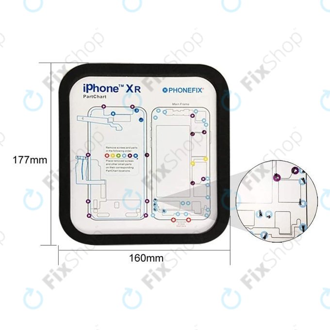 Organizator magnetic de șuruburi cu diagramă (iPhone 6 - 11 Pro Max)