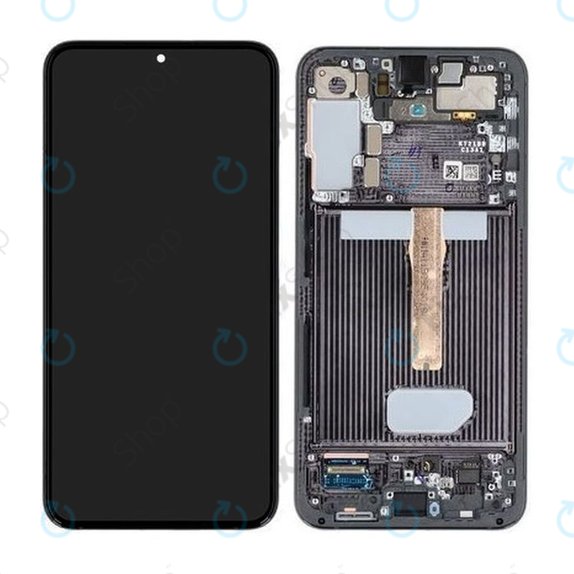 Samsung Galaxy S22 Plus S906B - Ecran LCD + Sticlă Tactilă + Ramă (Phantom Black) - GH82-27500A, GH82-27501A Genuine Service Pack