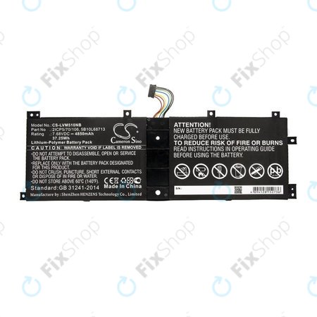 Baterie pentru Lenovo IdeaPad Miix 510, Miix520, Miix 5 Pro, 4850mAh, Li-Pol, 7.68V, 2ICP5/70/106, HQ
