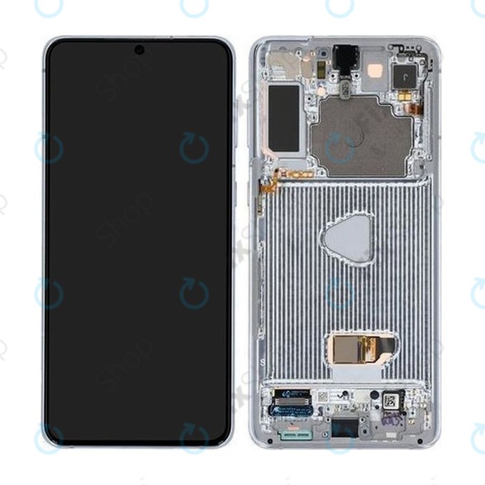 Samsung Galaxy S21 Plus G996B - Ecran LCD + Sticlă Tactilă + Ramă (Phantom Silver) - GH82-24554C, GH82-27268C, GH82-24553C Genuine Service Pack