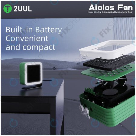 Extractor de fum și ventilator de răcire cu iluminare LED, 2UUL DA98