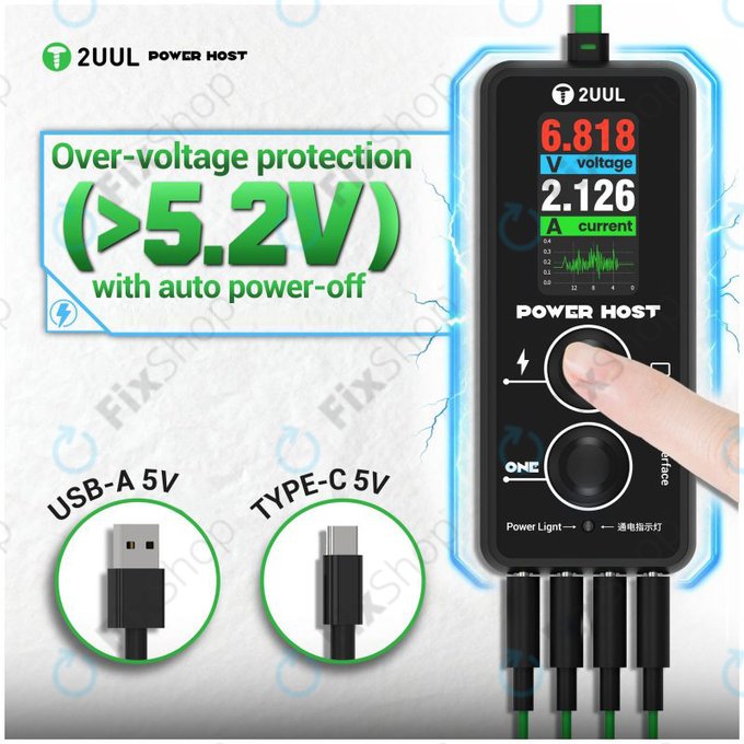 Tester digital USB-C de tensiune și curent (Power Host), 2UUL PW15