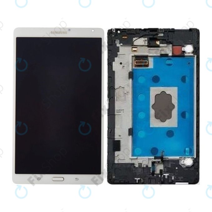 Samsung Galaxy Tab S 8.4 T700 - Ecran LCD + Sticlă Tactilă + Ramă (Dazzling White) - GH97-16047A Genuine Service Pack