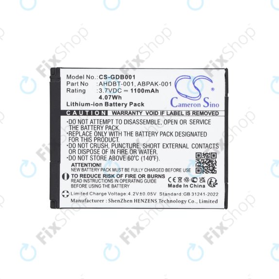 Baterie pentru GoPro HD Hero, Hero2, 1100mAh, Li-Ion, 3.7V, AHDBT-001, HQ