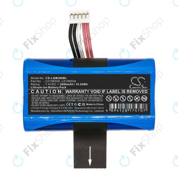 Baterie pentru Ingenico Apos A8, 2600mAh, Li-Ion, 7.4V, LD18650D, HQ