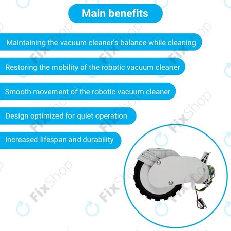 Xiaomi Robot Vacuum X20, S10, Dreame X30, X20, X10 Pro - Roată cu Motor (Dreapta) (Alb)