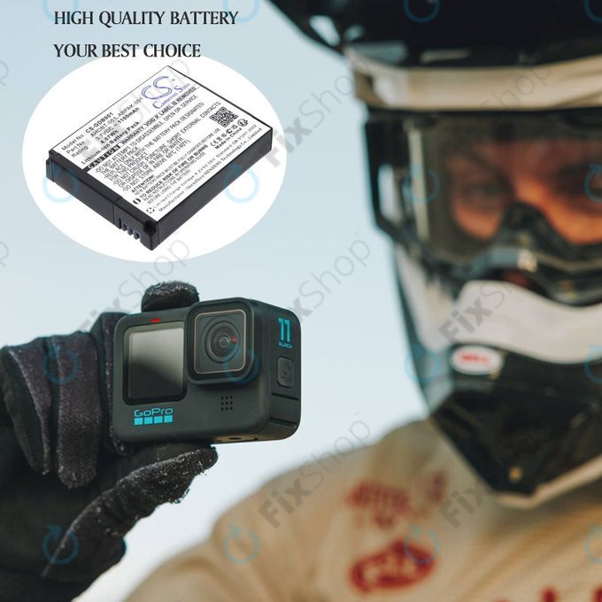 Baterie pentru GoPro HD Hero, Hero2, 1100mAh, Li-Ion, 3.7V, AHDBT-001, HQ