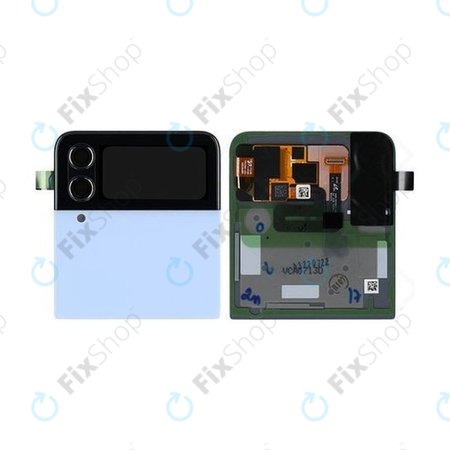 Samsung Galaxy Z Flip 4 F721B - Ecran LCD + Sticlă tactilă + Ramă (Extern) (Blue) - GH97-27947D Genuine Service Pack