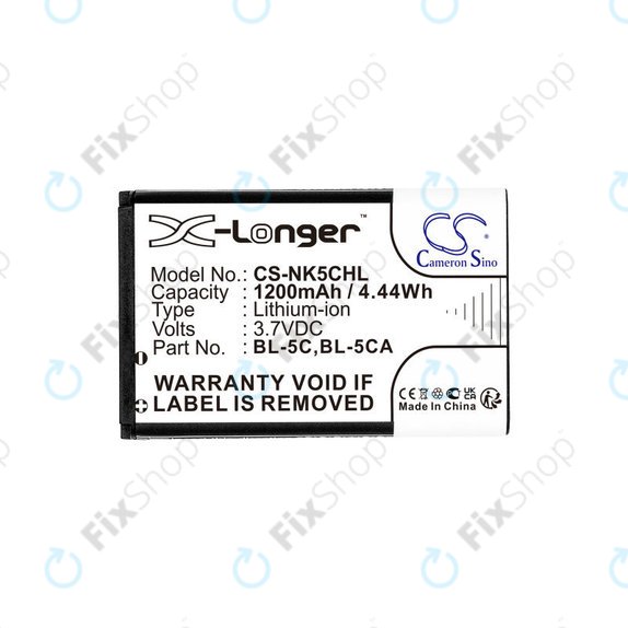 Baterie pentru Nokia 1208, 1110, 2310, 1200mAh, Li-ion, 3.7V, BL-5C, HQ
