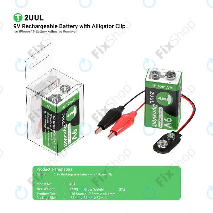 Clemă crocodil cu declanșare electrică 9V, 2UUL BT04