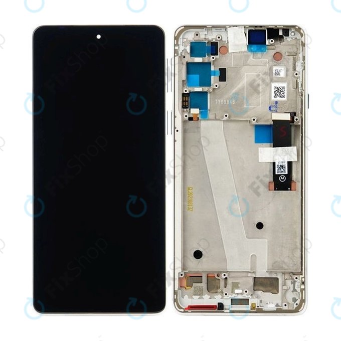 Motorola Edge 20 XT2143 - Ecran LCD + Sticlă tactilă + Ramă (Frosted White) - 5D68C19194 Genuine Service Pack